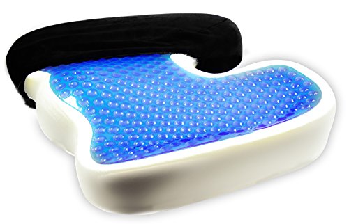 Bonmedico® Orthopädisches Sitzkissen Mit Innovativer Gel-Beschichtung Und Anti-Rutsch Bezug, Wirkt Schmerzreduzierend, Sorgt Für Gerade Körperhaltung Und Steißbein-Entlastung, Geeignet Für Auto, Büro- & Rollstuhl