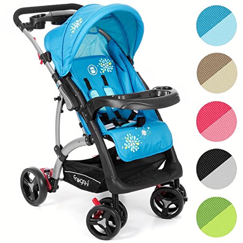 Kinderwagen RANGER S4 Froggy Buggy City Jogger Sportwagen Babywagen Sitzbuggy Liegebuggy 5-Punkt Sicherheitsgurt Blau