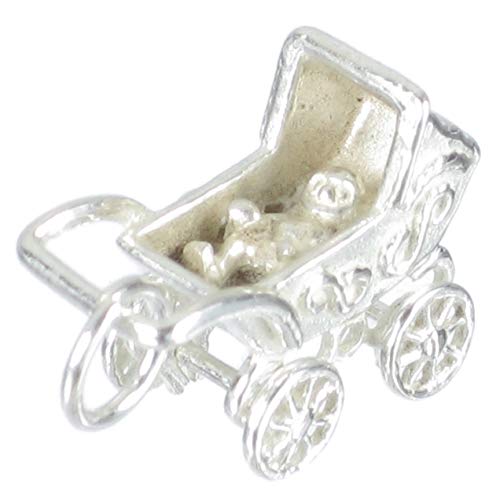 , 925 Kinderwagen Sterlingsilber mobil 1 x BRAUN Kinderwägen Baby BJ1429