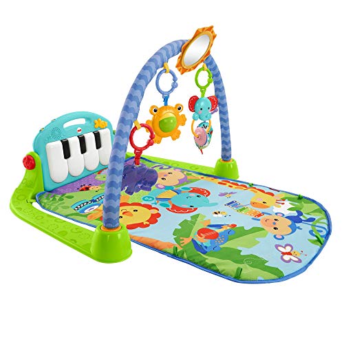 Fisher-Price BMH49 – Rainforest Piano-Gym Baby Spielbogen, mit Musik und Licht inkl. Spielzeug grün Babyerstausstattung, ab Geburt