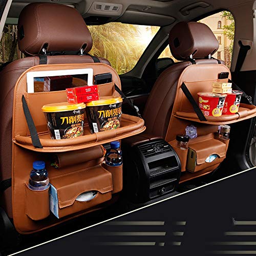 Autositz-Rücken-Organisator Rücksitz Auto Organizer mit Tablet Halter durch, Auto Organizer für Kinder Baby Kleinkinder Spielzeug Flaschen Lagerung faltbare Esstisch Familie Road Trip Reisen Zubehör f