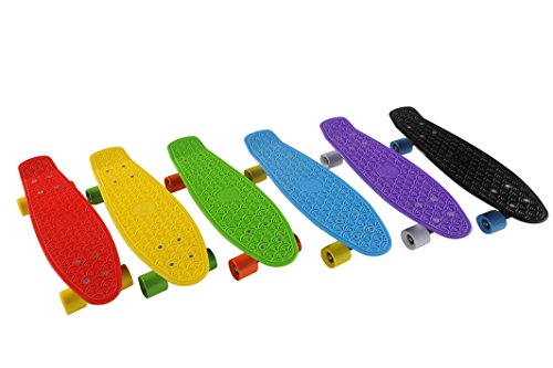 Clamaro 'Shorty 55' Skateboard 55 cm – Retro Mini Cruiser Shortboard mit gegossenem Griffprofil für mehr Grip und hohe Stabilität – Grün